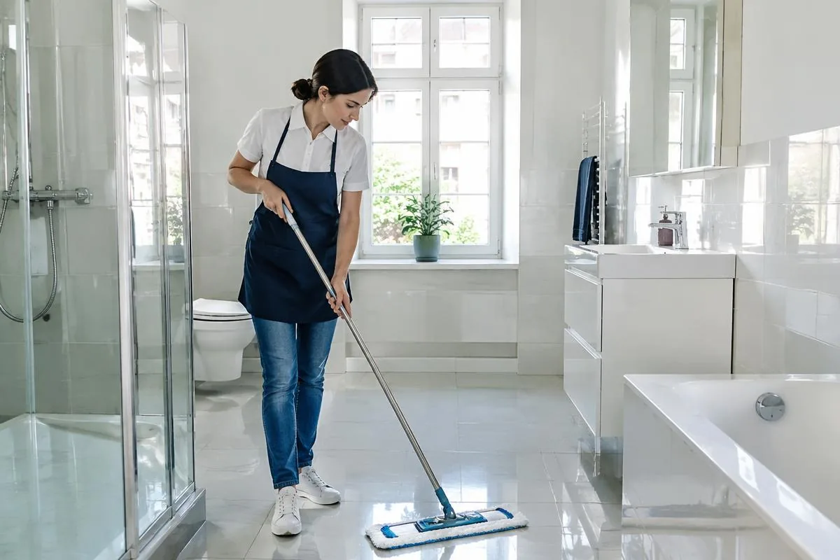 neufuss.at – Hausreinigung Wien: Sanitärreinigung eines Badezimmers in einem Einfamilienhaus in Wien